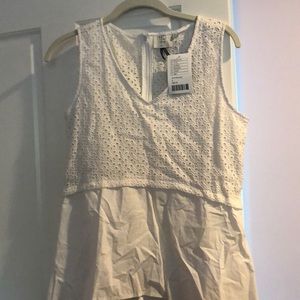 Eyelet peplum tank